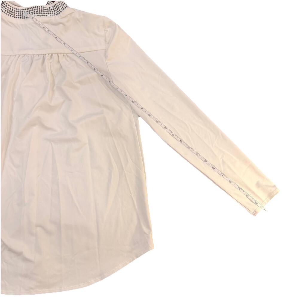 Venus Women's Top Shirt with bow - Size M - Made in USA - White - Picture 3 of 13